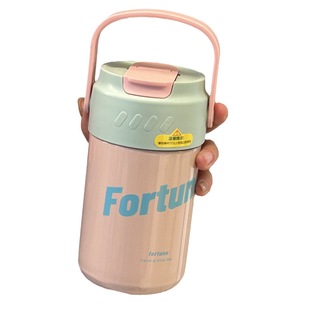 Tea water separation bubble scented tea cup adult portable simple water cup 316 stainless steel high color value straw thermos cup