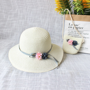 New Straw Hat Adult Women's Korean-style Cute Big Rim Hat Beach Hat Fresh Basin Hat Parent-child Sunshade Straw Hat
