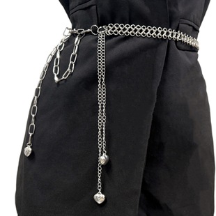 Europe and the United States cross-border jewelry high-end metal chain waist chain women's hot girl fashion love pendant waist body chain