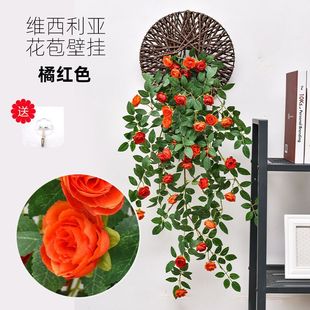 Simulation of small tea bud rose vine indoor soft air conditioning pipe decoration winding shelter plastic artificial flower vine