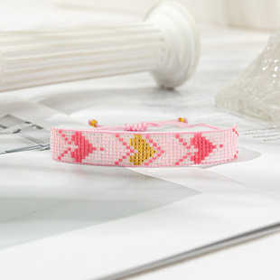 INS New Sweet Peach heart miyuki bracelet for women simple all-match fashion handmade rice beads bracelet for women