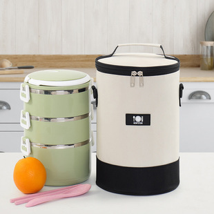 Round lunch box bag portable thick aluminum foil insulation bag lunch bag outdoor lunch bag batch