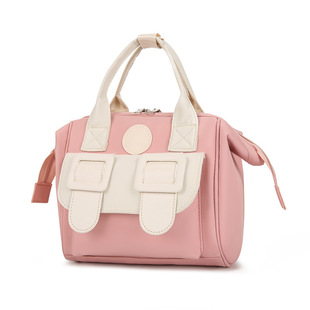 Fashionable Simple Portable Mummy Bag Cross-border New Korean-style Contrast Color Crossbody Bag Multi-functional Outgoing Shoulder Bag Mother and Baby Bag