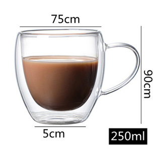 Double-layer glass transparent creative water Cup heat insulation handle coffee cup household milk cup juice ear hanging coffee cup