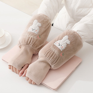 Sleeve Women's Autumn and Winter Down Jacket Work Dirty-proof Sleeve Cute Children's Long Sleeve Warm Hand Sleeve Head 2-in -1