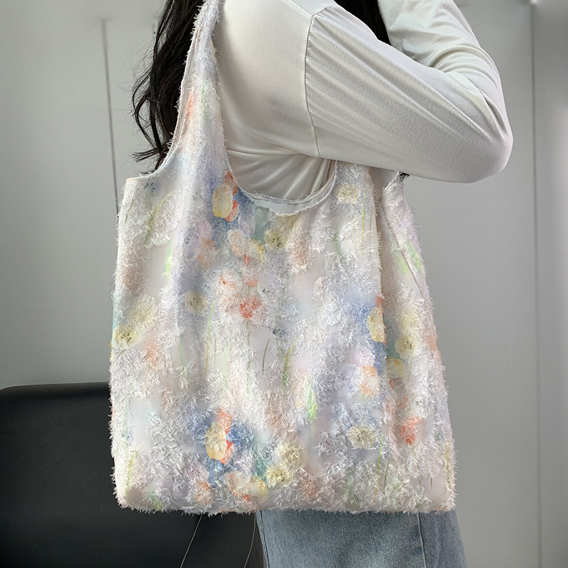 2026 Chinese Style Embroidered Artistic Fresh Fairy Canvas Bag Shoulder Handbag Commuter Large Capacity Vest Bag