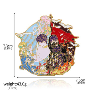 Love and Deep Space Metal Rotating Badge B Women's World Outside Gu Shiye Easily Encountered Xia Xiao in Baiyuan Enamel Brooch