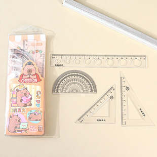 Creative kapi balakatong set ruler student draw ruler triangle suit protractor ruler four-piece set wholesale