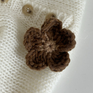 Sweet South Korea Wool Knitted Hairpin Hand-made Flower Side Shattered Hairpin Retro High-grade Hair Accessories