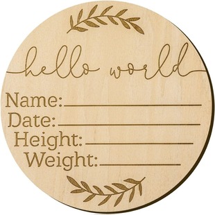 Newborn Logo Round Wooden Landmark Baby Kindergarten Name Logo Creative Solid Wood