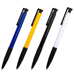 Deli 6546 Ballpoint Pen Black Atomic Medium Oil Pen Oily Blue Black Ballpoint Pen Push-Type Refill Red