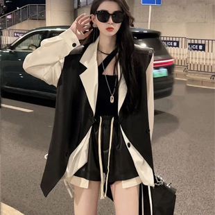 Autumn 2024 New Royal Sister Style Elegant Fashion Korean Loose Shirt Vest Trousers Slimming All-match suit Women