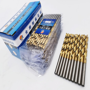 Blue rain gull brand titanium plated straight handle drill W6542 fully ground high speed steel twist drill 0.5-20mm factory wholesale