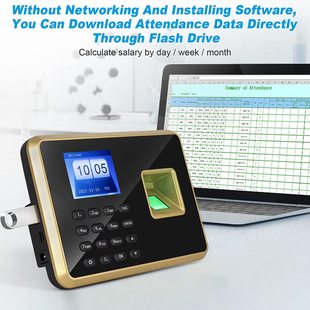 New A3 Attendance Machine Pin Card Machine Staff Commuting Sign-in Cross-border Foreign Trade English Fingerprint Attendance Machine