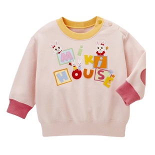 Spot miki Sweatshirt Autumn and Winter New Style Girls Cartoon Bunny Letter Patch Embroidered Long-sleeved Sweatshirt Round Neck Top