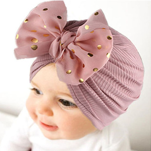 Ins European and American Seasonal New Thread Baby Headwear Children's Bow Pullover Cap Baotou Cap Baby India Cap