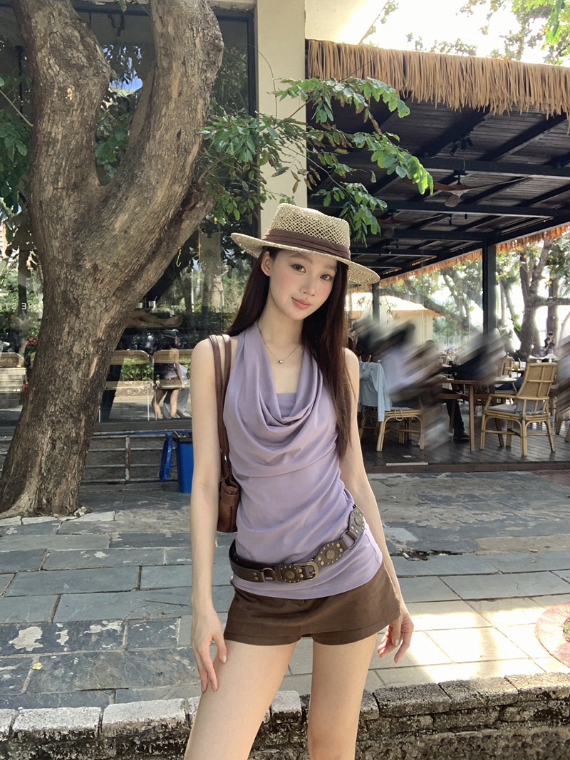 【260G Rayon Modal】Women's Summer Slim-Fit Sleeveless Halter Top Trendy Tank Top