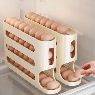 Slide Egg Storage Box Ladder Egg Box Storage Refrigerator Side Door Large Capacity Automatic Egg Roller