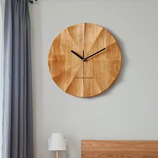 Solid Wood Simple Silent Wall Clock Living Room Wall Minimalist Decoration Clock Creative Hanging Watch Home Chinese Clock