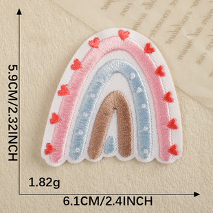 Original Embroidered Label Shoes and Hats Accessories DIY Garment Accessories Adhesive Patch English Rainbow Patch Embroidered Cloth Patch