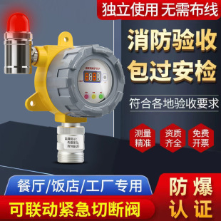 Flame well gas alarm commercial industrial natural gas detector anti-leakage alarm automatic cut-off valve