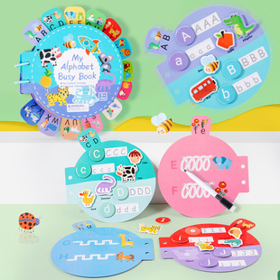 Cross-border children's early education flash card letter cognitive quiet book word letter shape color cognitive puzzle busy book