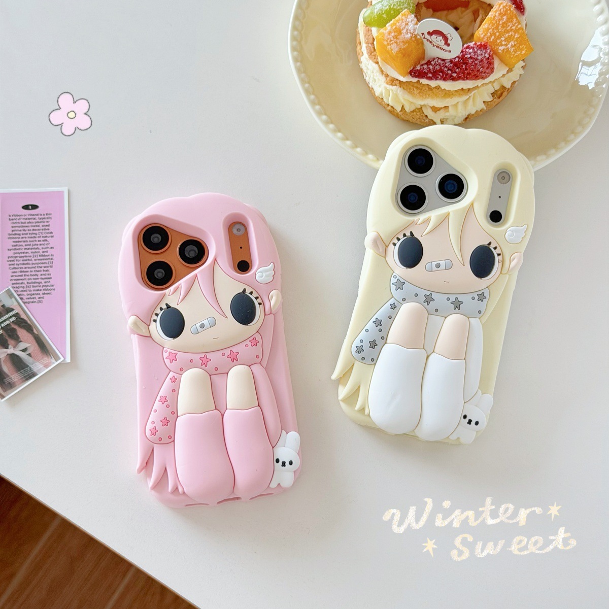 Cartoon Wings Girl iPhone 14/13 Compatible with 12 Apple 17/16/15 Pro Max Phone Case, Drop Protection
