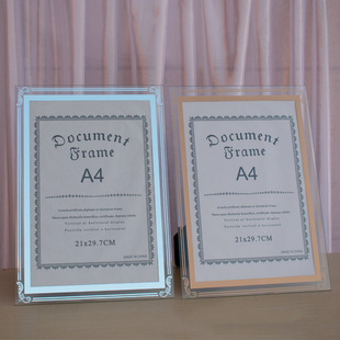 Simple transparent glass photo frame 6 inch 7 inch 8 inch 10 inch a4 certificate framed advanced crystal display frame table
