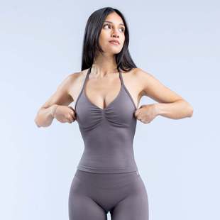 AliExpress DFYNE New Sports Hanging Neck Bra Vest Anti-walking Outdoor Running Yoga Fitness Top Women