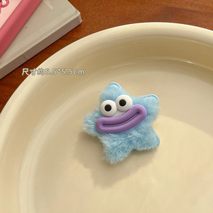 Korean style ugly doll Big Eye Monster plush large intestine hair ring thickened widened furry hair ring sweet girl heart hair accessories
