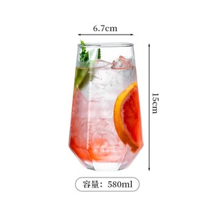 Internet Celebrity Glass Thickened Drink Cup Beverage Cup Creative Milkshake Cup Transparent Ice Cream Cup Juice Cup Milk Tea Cup