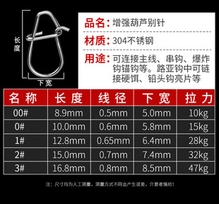 100 PCs gourd Luya pin high strength increasing pin 304 stainless steel pin wholesale Luya bait connector