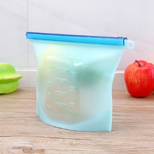 Kitchen Household Food Fruit Breast Milk Silicone Food Bag Refrigerator Storage Silicone Fresh-keeping Bag Sealed Fresh-keeping Bag