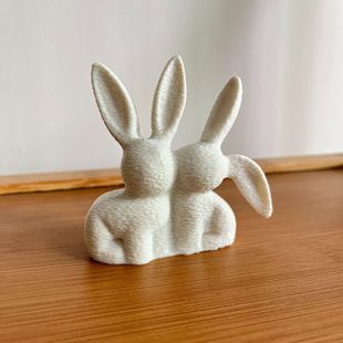 3D Print Кролик пара стол украшения, поцелуй печать пара кролик статуя, уникальная эстетическая фигурка кролика