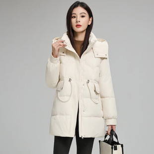 Hooded waist cotton-padded jacket women's 2024 explosions fashion winter thick cotton-padded jacket coat long cotton-padded clothes A2569