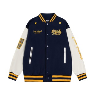 [Mint Cat] 2024 Autumn New Real Shot American Retro Trendy Embroidered Patchwork Baseball Jacket Coat