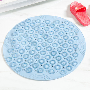 Environmental protection PVC round bathroom anti-slip mat household shower room hydrophobic suction cup floor mat bathroom massage foot mat 55cm