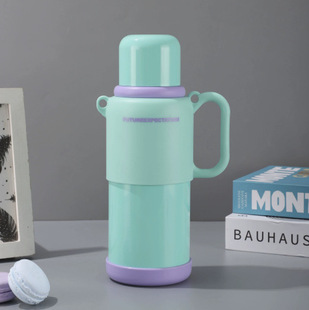 High color value large capacity thermos cup stainless steel thermos cup outdoor portable portable cup with tea leakage