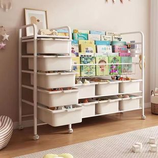 Children's Reading Baby Bookcase Mobile Bookshelf Home Picture Book Rack Multi-layer Toy Floor Storage Simple Storage Rack