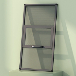Non-perforated diamond mesh anti-theft screen window removable and washable aluminum alloy high permeability screen window self-loading three-push protective fence integrated