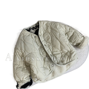2024 children's clothing autumn and winter new boys and girls wear lamb wool coat children's warm cotton-padded coat