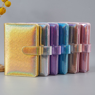Cross-Border special for colorful laser Macaron loose-leaf notebook a6 binder creative trend notebook wholesale