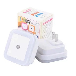 Square Night Light LED Intelligent Light Control Induction Energy Saving Bedside Socket Lamp Us Plug and Eu Plug