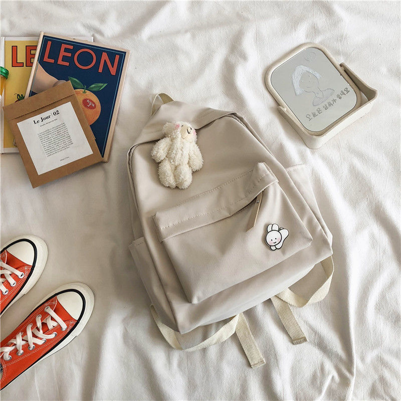 Wuyin Harajuku Schoolbag 여성 Ins 스타일 한국식 고등학생 대용량 단순 올 매치 일본식 캠퍼스 배낭