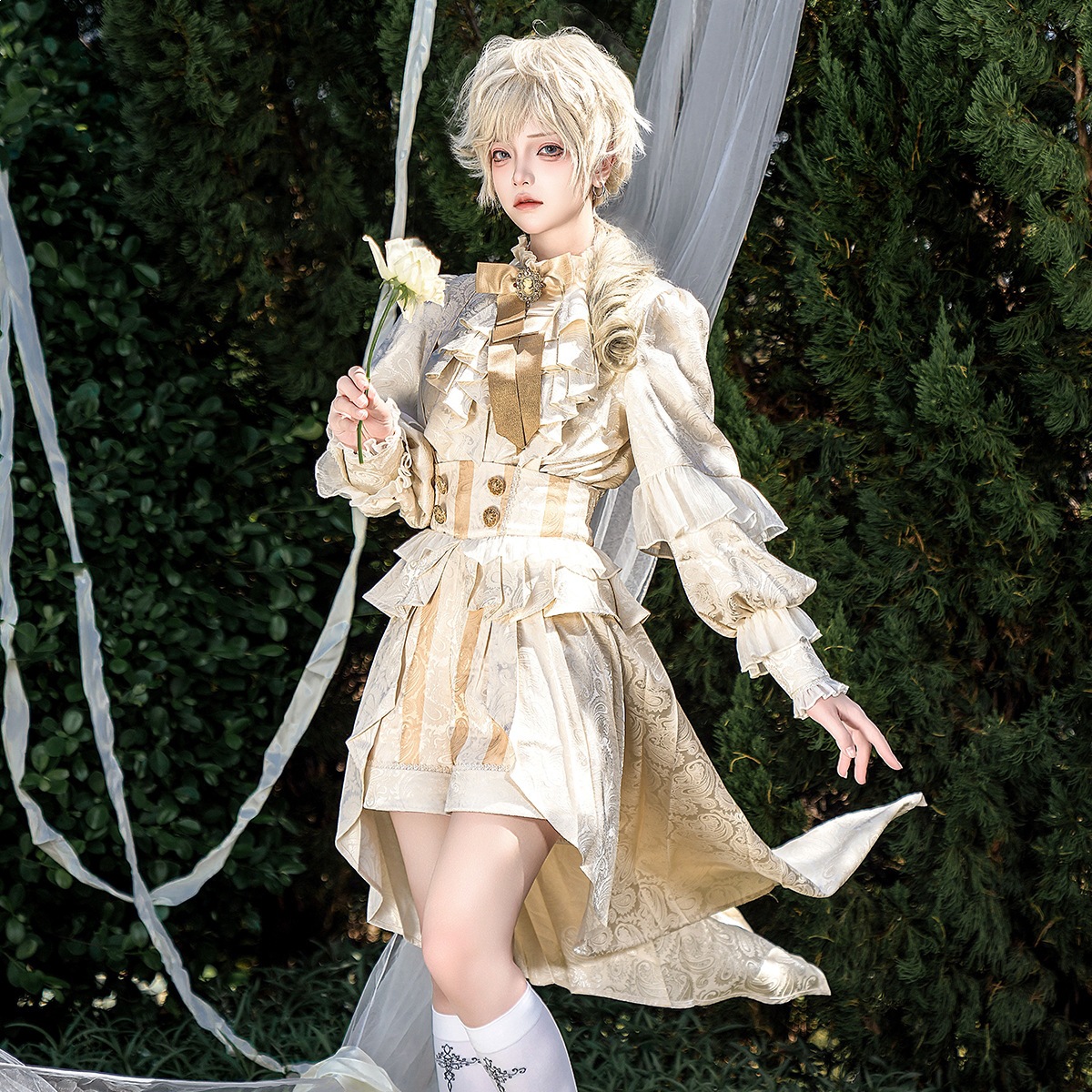 2026 Xiong Doujiang Original Little Princess Lolita Top and Overalls Daily Prince Outfit Set 7166