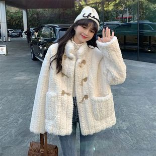 Женское пальто в стиле Chanel из овечьей шерсти, утолщенное на осень и зиму, Новое высококачественное пальто в Корейском стиле 2022 года с роговой пряжкой, маленькое Стеганое пальто на хлопковой подкладке