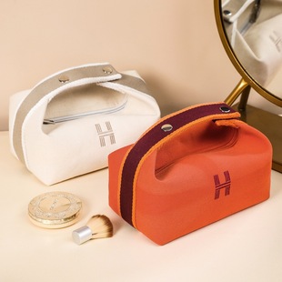 New Simple Style Canvas Cosmetic Bag Satchel Satchel Waterproof and Dustproof Large Capacity Travel Fashion Toiletry Cosmetics Bag
