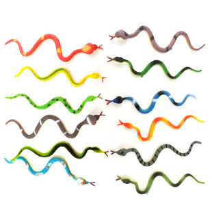 Cross-border 12 small snake simulation mini plastic snake model toys science and education cognitive sand table decorative props