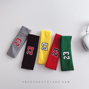 Korean-style Retro Children's Sports Knitted Hair Band Western-style Letter Jacquard All-match Boys and Girls Hip-hop Headband Headband