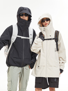 Autumn Single-stroke Hooded Hard Shell Rush Clothes for Lovers Wind-proof Water-splashing Hiking Outdoor Mountaineering Suit Sports Windbreaker